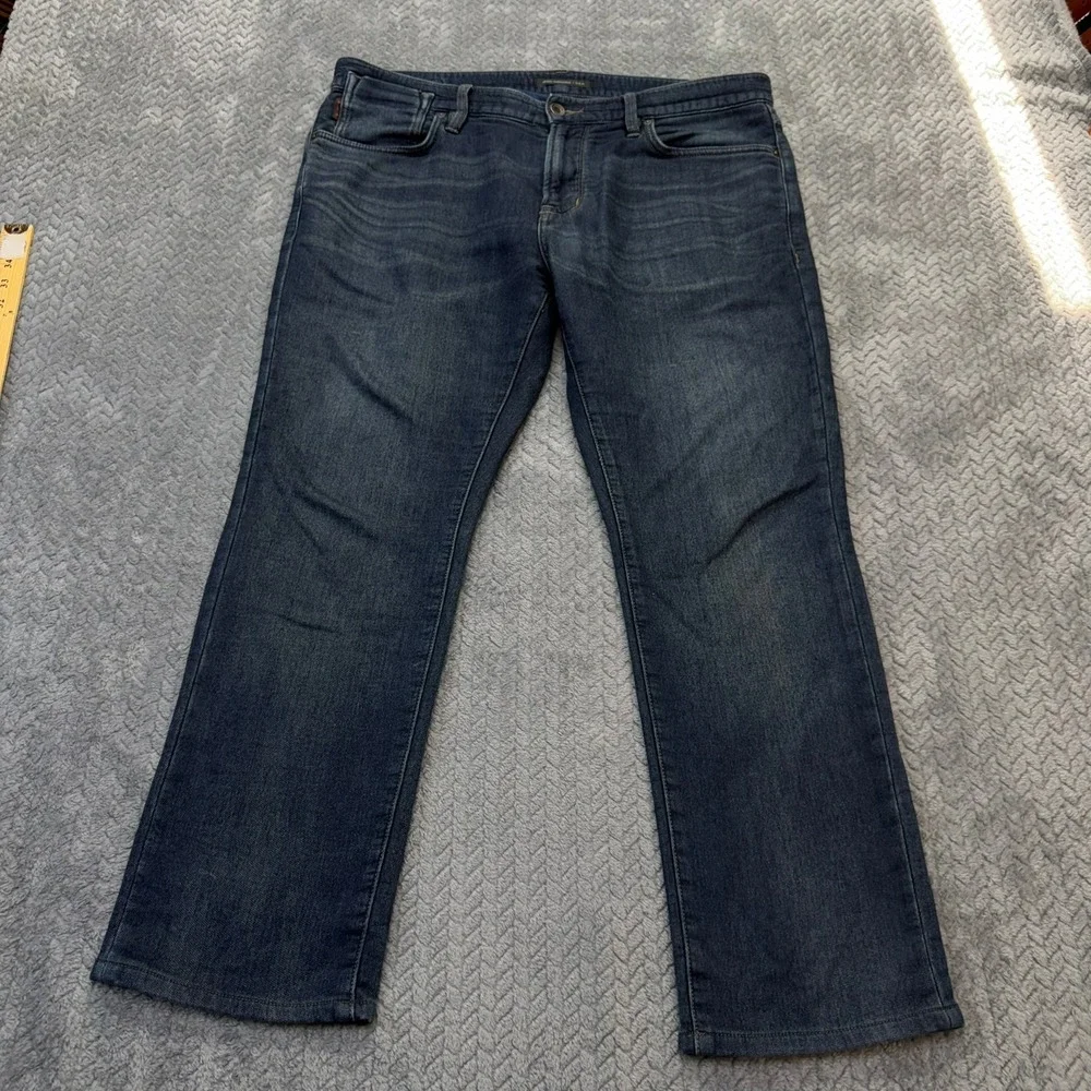 John Varvatos USA Jeans Mens 36x27 Blue Bowery Slim Straight‎ Dark Wash J306S4B